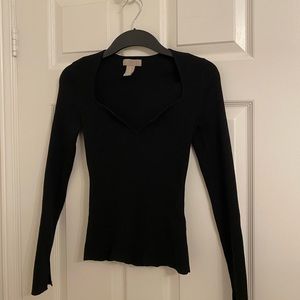 SWEETHEART NECKLINE KNIT SWEATER